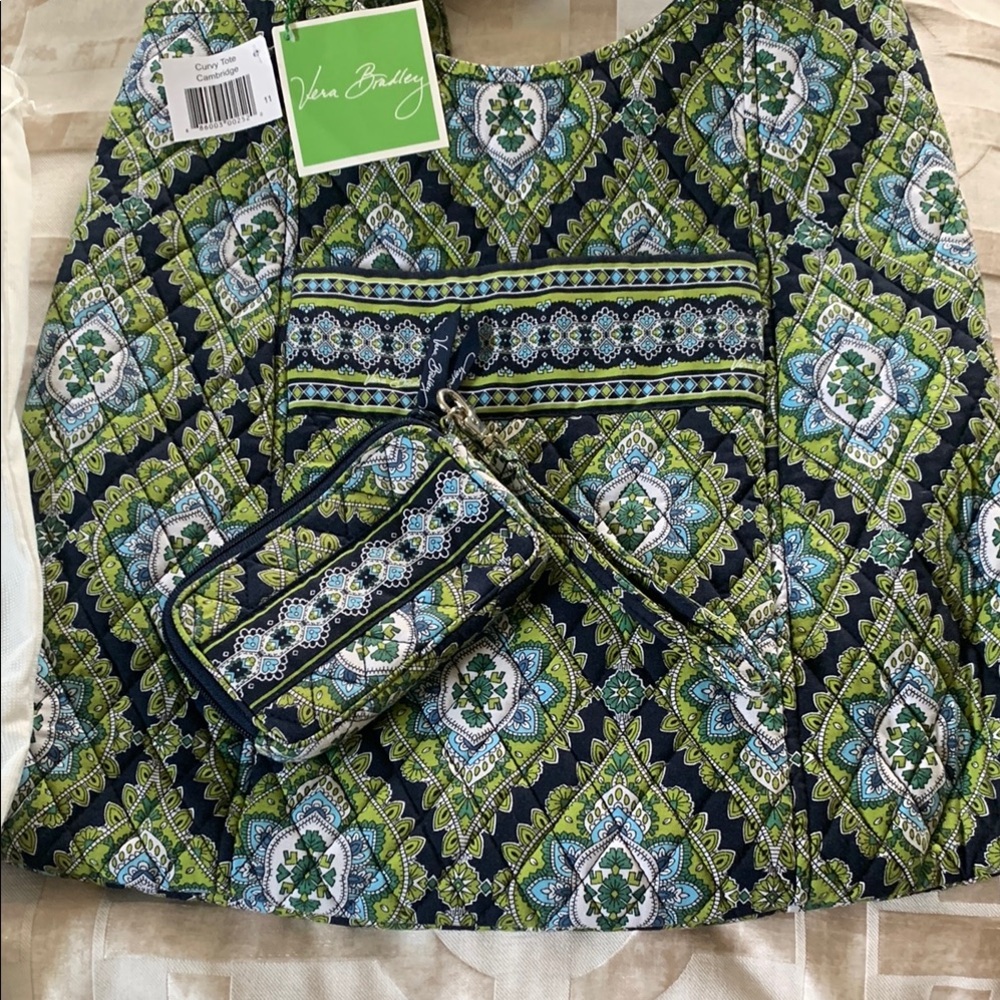 Multiple Vera Bradley -Floral Green and Blue Bag & black and red set